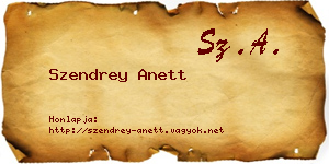 Szendrey Anett névjegykártya