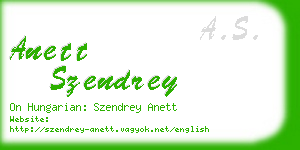 anett szendrey business card